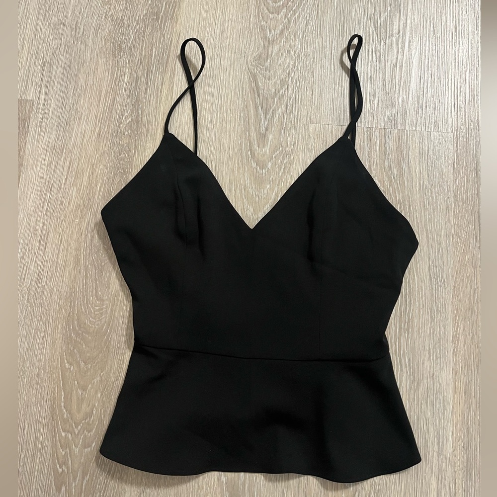 Amanda Uprichard Black Peplum Top